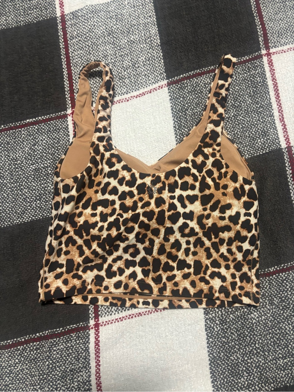 Aerie Leopard Print Real Me Lowkey Longline Sports Bra - Picture 2 of 4